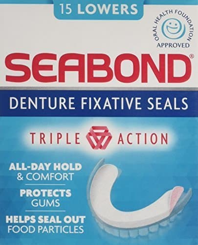 Image of Seabond Silicone Denture Fixative Cream, Clear, High Viscosity, Waterproof, 15's