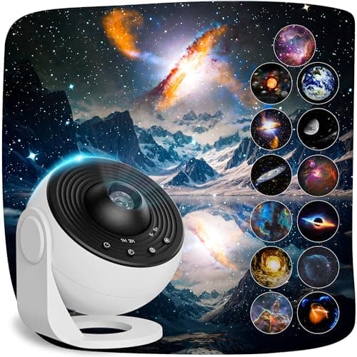 Image of Planetarium Projector for Bedroom, 13 in 1 Galaxy Star Projector Light, Nebula Night Light with Timer, LED Space Galaxy Lamp Room Decor for Adults Kids, White