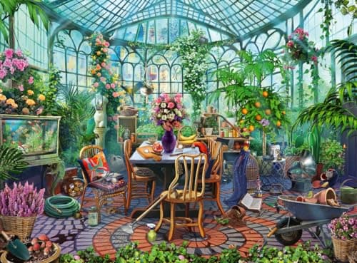 Image of Ravensburger Greenhouse Mornings 500 Piece Jigsaw Puzzle for Adults - 12000207 - Handcrafted Tooling, Made in Germany, Every Piece Fits Together Perfectly