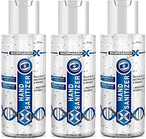 Image of Antibacterial Hand Gel 100ml x3 - Medical Grade Hand Sanitiser with Vitamin E - Quick Dry Travel Pocket Size Hand Rub for Sensitive Skin
