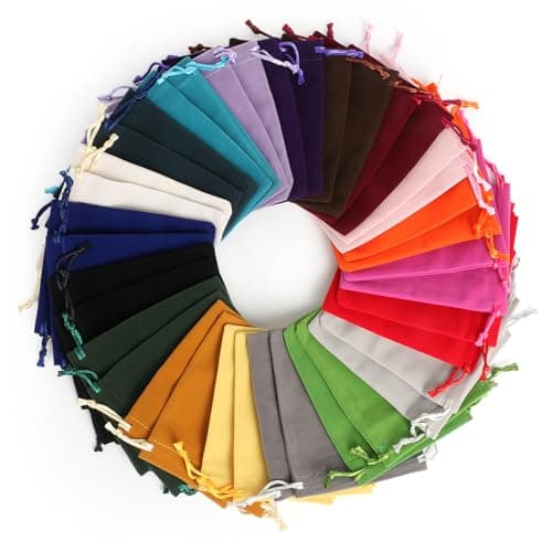 Image of HOWAB 38PCS Velvet Jewellery Bags: 3.94×4.72in (10×12cm) Jewellery Pouches, 19 Colors Jewellery Pouch, Reusable Small Pouch Bag, Drawstring Bags Small for Wedding Banquet Gift Christmas Birthday Party