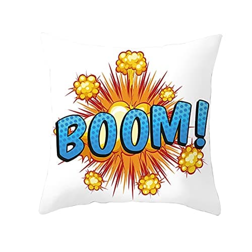 Image of Lieson Pillow Cases Decorative, 1Pcs Pillowcase 16x16 Inch Sofa Cushion Case Blue Orange 40x40cm BOOM Explosion, Polyester