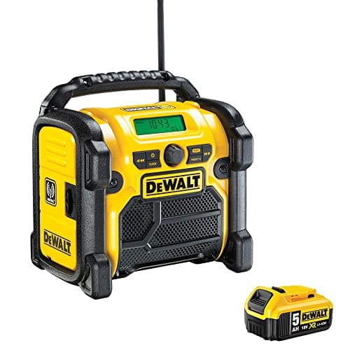 Image of Dewalt DCR020 240V Compact DAB Radio with 1 x 5.0Ah Battery