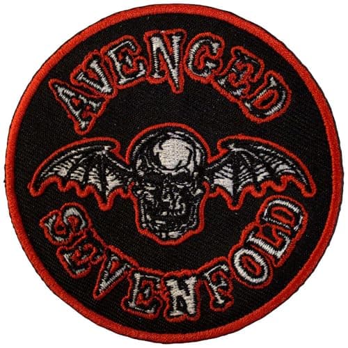 Image of Avenged Sevenfold Deathbat Orange Border Standard Woven Patch One Size