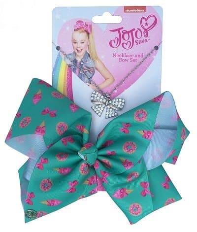 Image of JoJo Siwa 20 cm Signature Dessert Green Bow with Necklace