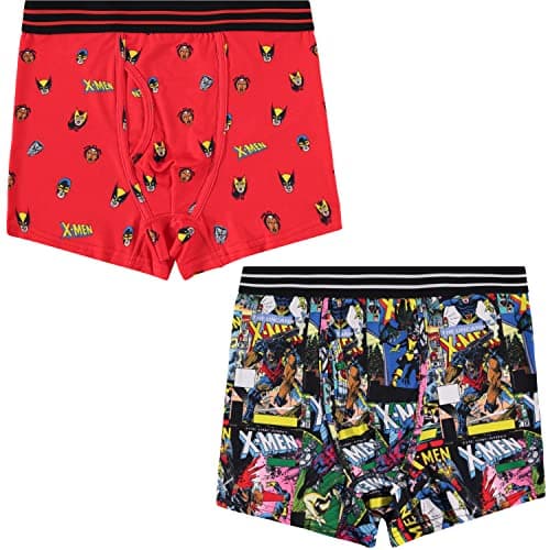 Image of Marvel Mens Comics Boxer Briefs - X-Men Wolverine Mens Underwear - 2 Pack Boxer Briefs (Multicolor, Large)