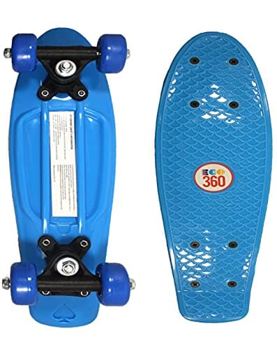 Image of 16" / 22" Kids Cruiser Skateboard Mini Complete Skateboard for Children Beginners Girls Boys Unisex Retro Skaters Skatepark 6 COLOURS (Blue 16 inch)