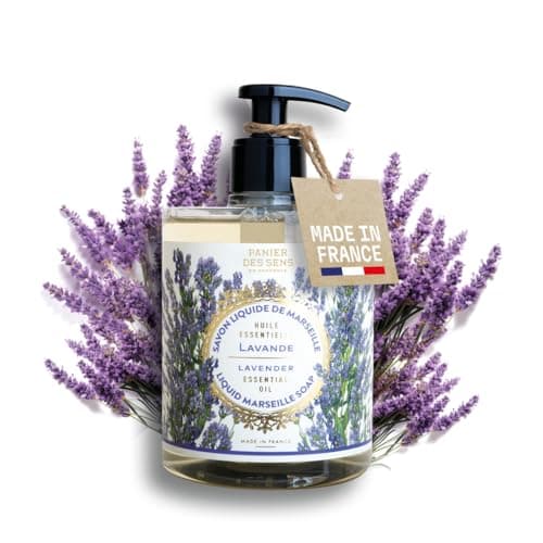 Image of Lavender Hand Wash 500ml - Moisturising Liquid Hand Soap 96% Natural - Traditional French Savon de Marseille - Olive & Coconut Oil - Luxury Bathroom & Kitchen Soap - Panier des Sens