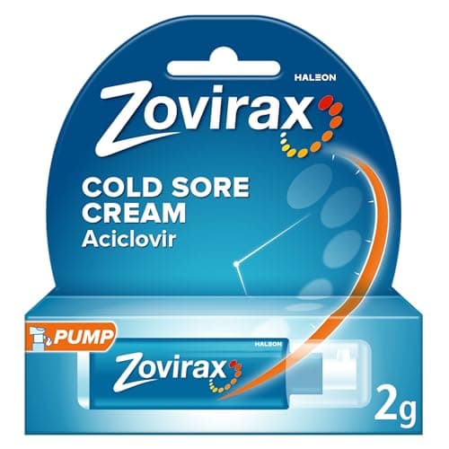 Image of Zovirax Cold Sore Cream for Lips, with Aciclovir, Cold Sore Cream Treatment, Pain Relief, Pump 2g
