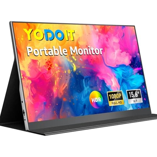 Image of Yodoit Portable Monitor 15.6" FHD 1920x1080P IPS Second External Display Laptop Screen Extender | USB-C & HDMI Connectivity, Built-in Speakers, with Smart Cover, for Laptop, PC, Mac, PS3/4/5, Xbox