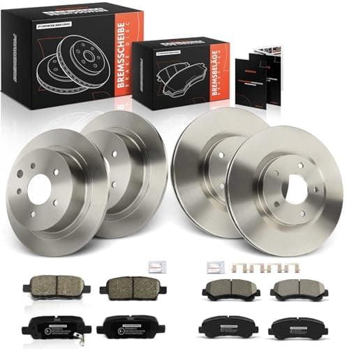 Image of Frankberg Brake Kit incl. 4x Brake Disc + 8x Brake Pad Front Rear Compatible with Qashqai +2 I J10 NJ10 Qashqai +2 I Van J10 Replace# 44060AL586, D4060Yes00A