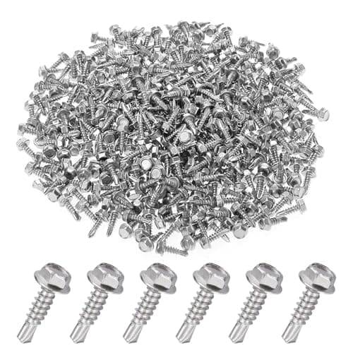 Image of 150PCS Hex Head Self Tapping Screws, M4.2 x 16 mm Stainless Steel Self Tapping Screws, Hex Head, External Hex Drive, Self-Drilling Roofing Screws