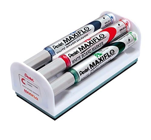 Image of Pentel MaxiFlo Fine Bullet Tip Whiteboard Marker - Assorted (Wallet of 4) MWL5S/MAG/4-M