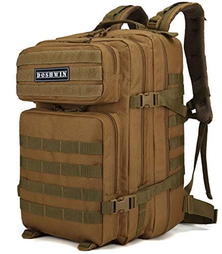 Image of Doshwin 40L Military Backpack Tactical Army Assault Pack Molle Camo Rucksack for Camping Trekking Travel Hiking (Khaki)