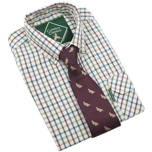 Image of Country Classics Country Check Polycotton Shirts Ideal for Fishing Shooting Hunting Casual Formal Buttoned Down Collar Shirt Classic Shirts – Taunton Blue - L