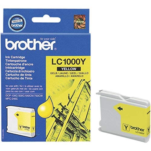 Image of Brother LC1000Y - Yellow - original - ink cartridge - for Brother DCP-350, 353, 357, 560, 750, 770, MFC-3360, 465, 5460, 5860, 660, 680, 845, 885