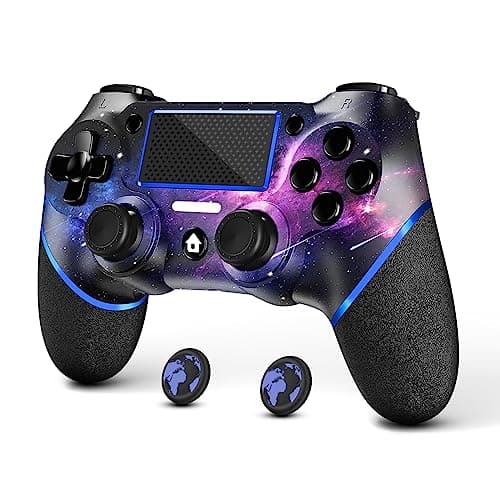 Image of AceGamer Wireless Controller for PS4 Game Compatible with PS4/Pro/PC with Motion Motors and Audio Function,Mini LED Indicator,USB Cable and Anti-Slip (Starry Sky)