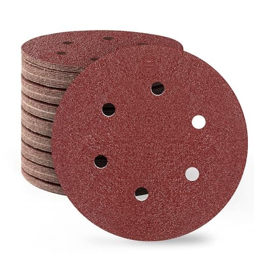 Image of SATC 110PCS 150mm Sanding Discs 6 Holes Orbital Sander Discs Hook and Loop Sanding Pads for Random Orbital Sander, 40 60 80 100 120 180 240 320 400 600 1000 Grits 150 Sanding Discs