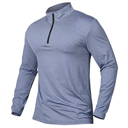 Image of CARWORNIC Men's 1/4 Zip Long Sleeve Sports Shirt - Quick-Dry Golf Top for Gym, Running, Outdoor Fishing, Hiking - Lightweight Breathable Pullover for Spring Workout