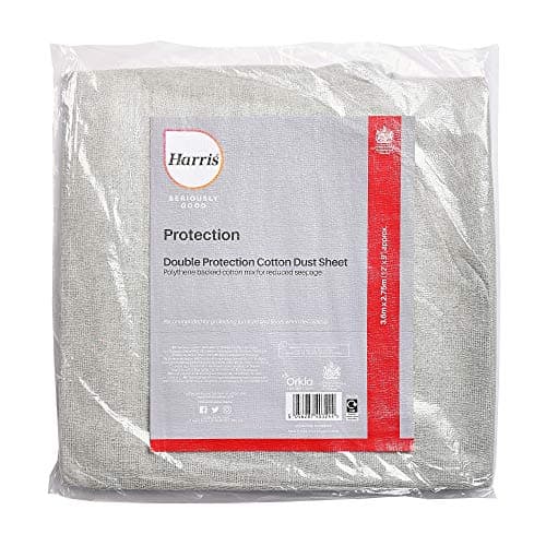 Image of Harris Seriously Good Cotton Rich Dust Sheet Floor Protection 12ft x 9ft