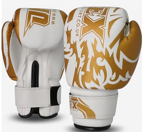 Image of Premium Quality Boxing Gloves 6oz Boxing Gloves for Training Punching Sparring Bag Gloves Punch Bag Mitts Muay Thai Kickboxing MMA Martial Arts Workout Kids Juniors Girls and Boys (Gold)