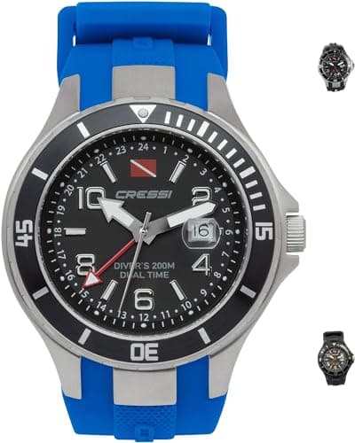 Image of Cressi Traveller Dual Time - Diving Watch - Silver/Black/Blue, One Size