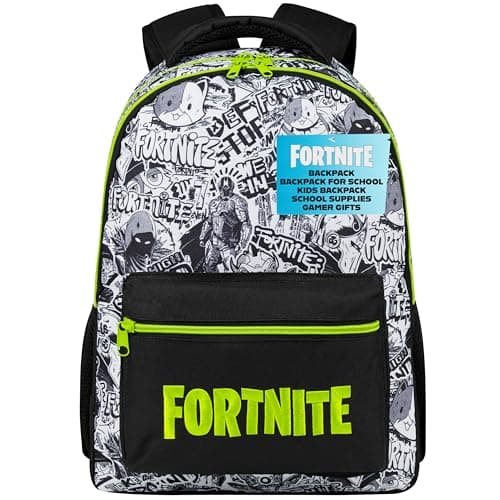 Image of Fortnite Backpack for Kids Teenagers Gaming Rucksack School Bag Camo Daypack Travel Bag for Days Out PE Sports Gamer Gifts (Black AOP)