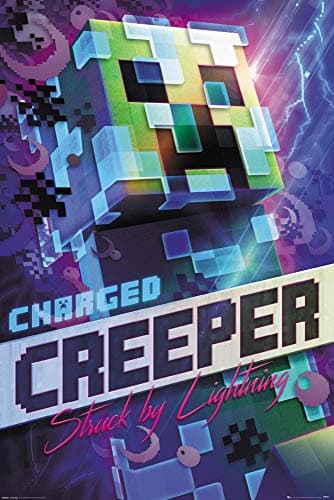 Image of Close Up Minecraft Poster Charged Creeper (61cm x 91,5cm) + a surprise poster!