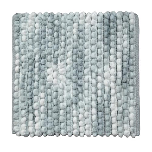 Image of Allure Marl Chunky Bobble Shower Mat Non Slip - Super Soft & Absorbent Marble Effect Square Bath Mat 50 x 50cm (Grey)
