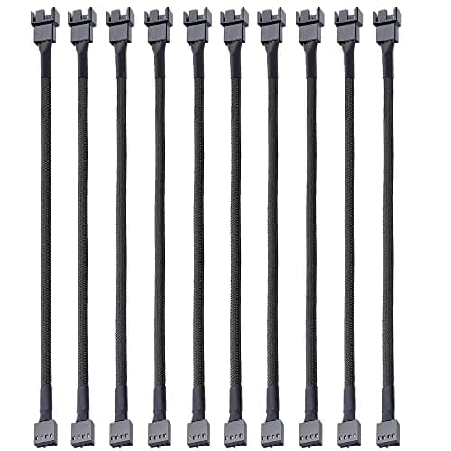 Image of Gebildet 10pcs 4 Pin PWM Fan Extension Power Cable Connector Case Male to Female for Computer Compatible with 4 Pin and 3 Pin PWM Fan