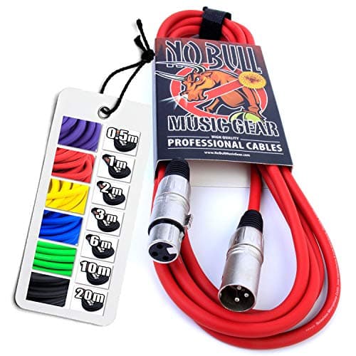Image of No Bull Nordell Music Gear' Premium XLR Cable (Red, 3m): Achieve a Clearer Audio Signal with Balanced Male to Female Microphone Lead, plus Cable Tie