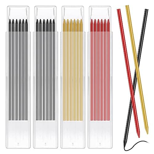 Image of 24Pcs Pencil Refills, 2.8mm Pencil Lead Refill Replacement for Tracer/Pica Pencils, Solid Carpenters Deep Hole Marker, Waterproof Pencils Leads Refill for Woodwork Construction Building (3 Color)