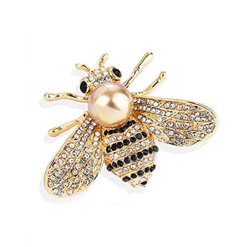 Image of Gleamart Honey Bee Brooch Pin Rhinestone Insect Animal Brooches for Girl Women Gold