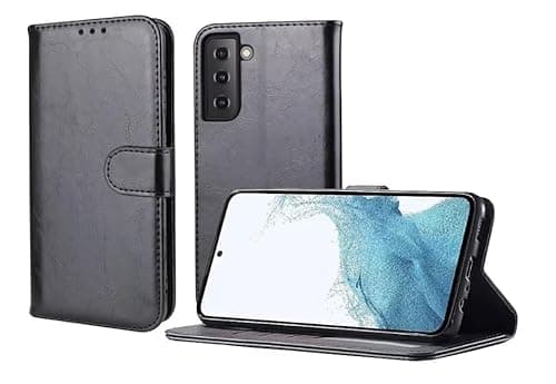 Image of Fia Direct For Samsung Galaxy Note 8 Case - Premium Leather Folio Flip Cover | RFID-Technology | Kickstand | Money and Card Holder Wallet | Black