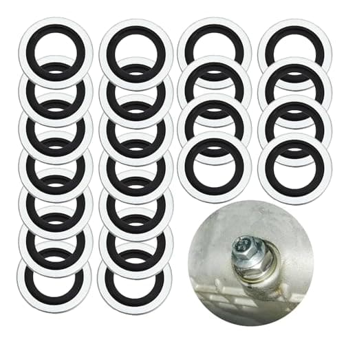 Image of XMSCN Oil Drain Plug Gaskets, 20PCS Aluminum Seals Crush Washer, Oil plug gasket for Peugeot Citroen Renault, Automotive Accessories Replaces 110265505R (20 PCS, One Size)