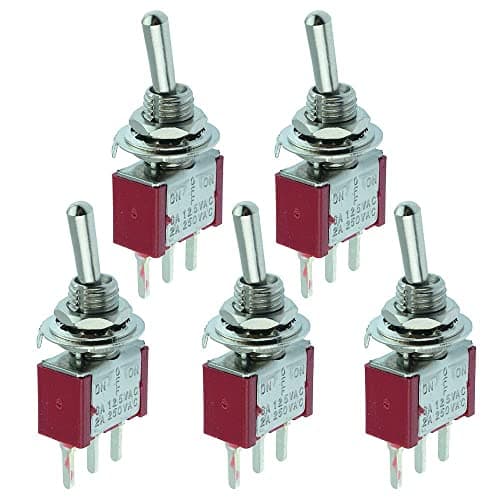 Image of On-Off-On Miniature PCB Toggle Switch SPDT 3 Position 3 Terminal (Pack of 5)