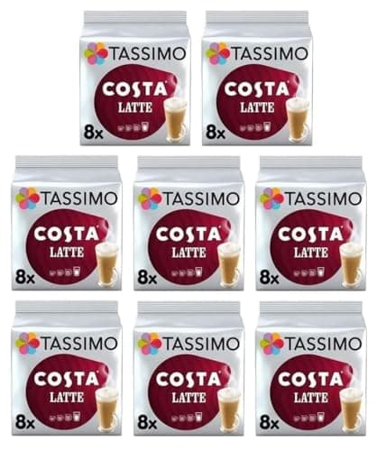 Image of Tassimo Costa Latte Coffee Pods x8 (Pack of 8, Total 128 Discs, 64 Drinks)