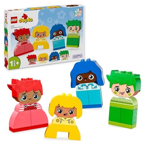 Image of LEGO DUPLO My First Big Feelings & Emotions - Early Learning & Development Toys for Toddlers, 1+ Year Old Girls and Boys - incl. 4 Characters, 8 Facial Expressions, 23 Colourful Bricks - 10415