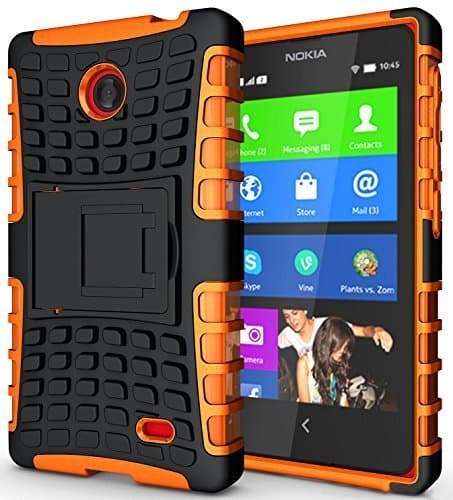 Image of For HTC Desire 510 / A11 Hard Silicone Strong Heavy Duty Shock Proof Dual Layer Armour Protective Case Cover with Built-in Stand in ORANGE with STYLUS Touch Screen Pen and Screen Protector