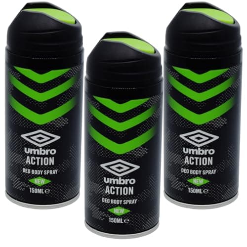 Image of 3x Umbro Action Deodorant Body Spray - 150ml - (With A Free Fridge Magnet)
