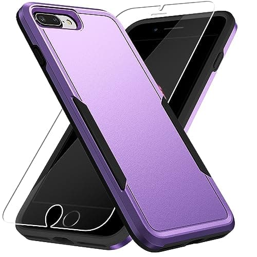 Image of for iPhone 8 Plus Case, iPhone 7 Plus Case,with HD Screen Protector,[Military Grade Drop Tested] Heavy-Duty Tough Rugged Shockproof Protective Phone Case for iPhone 7 Plus /iPhone 8 Plus 5.5”, Purple