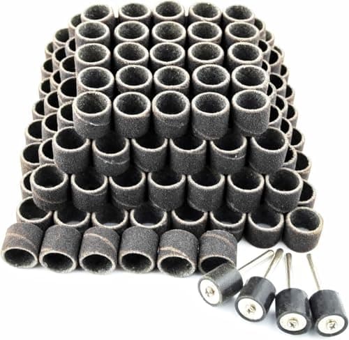 Image of Merryland Sanding Drum Sander for Dremel 184pcs, Sanding Band Sleeve 120# 13mm 180pcs and Mandrel 4pcs Mini Rotary Tool Accessory Electric Power Tool DIY, RMTA184C3