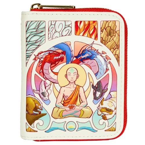 Image of loungefly Avatar Aang Glow in The Dark Zip Around Wallet