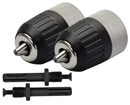 Image of Unibos | 2 PCs 1-13MM Keyless Drill Chuck with SDS Plus Adaptor, Professional Heavy Duty 1/2-20UNF Mount Quick Change Drill Chuck Adapter Converter Tool (2)