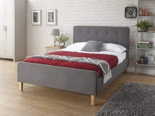 Image of GFW Ashbourne 4FT6 Double Fashion Grey Fabric Slatted Bed Frame