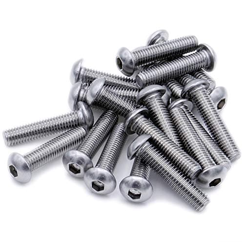 Image of M2.5 (2.5mm x 20mm) Hex Socket Button Machine Screw (Bolt) - Stainless Steel (A2) (Pack of 20)