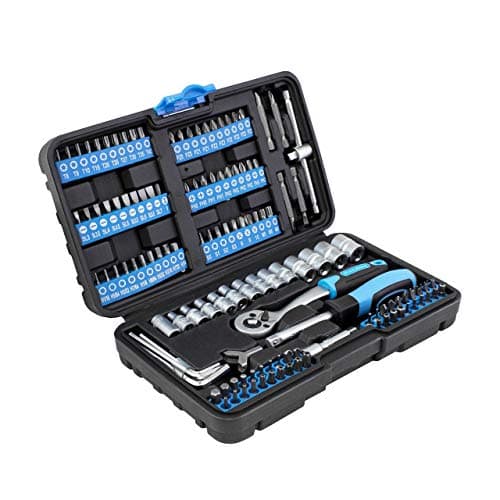 Image of Archer 130-piece Socket Set - 1/4" - Tool Set of Chrome Vanadium - Ratchet Box