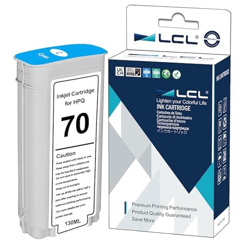 Image of LCL Compatible Ink Cartridge 70 C9452A 135ML High Yield (1Pack Cyan) Replacement for HP Designjet Z2100 Z3100 Z3100PS Z3200 Z3200PS Z5200 Z5400