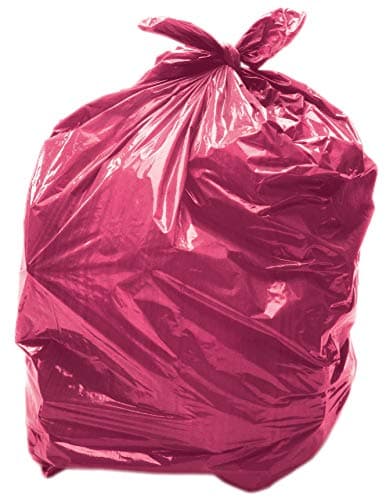 Image of 100 x Red 90L Medium-Duty (28 Micron / 112 Gauge) Alina Coloured Refuse Sack / Polythene Dustbin Liner / Plastic Bin Bag / 90 Litre Red Garbage Bag (100 Sacks)
