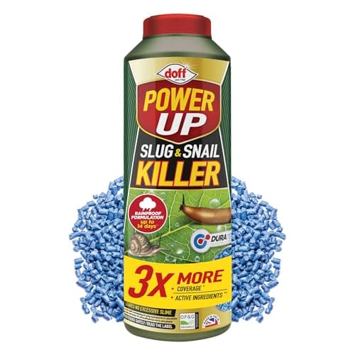 Image of Doff Power Up Slug & Snail Killer - 3X More Powerful, 3X More Coverage Slug Pellets for Gardens & Homes - Rainproof & Fast-Acting Slug & Snail Control, 650g
